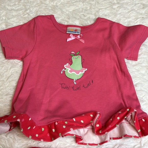 Carter’s Girl Baby 9-12M Pink Polka Dot Pear Twirl Two Piece Set - Picture 4 of 9